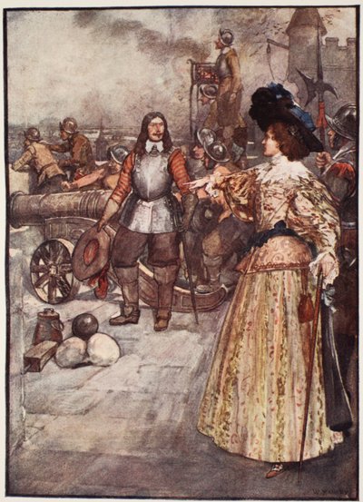 「彼女は司令官に大砲を積むように命じた」、「フランスの物語」から、Mary MacGregor、1920年（色付きのリソ） 作： William Rainey